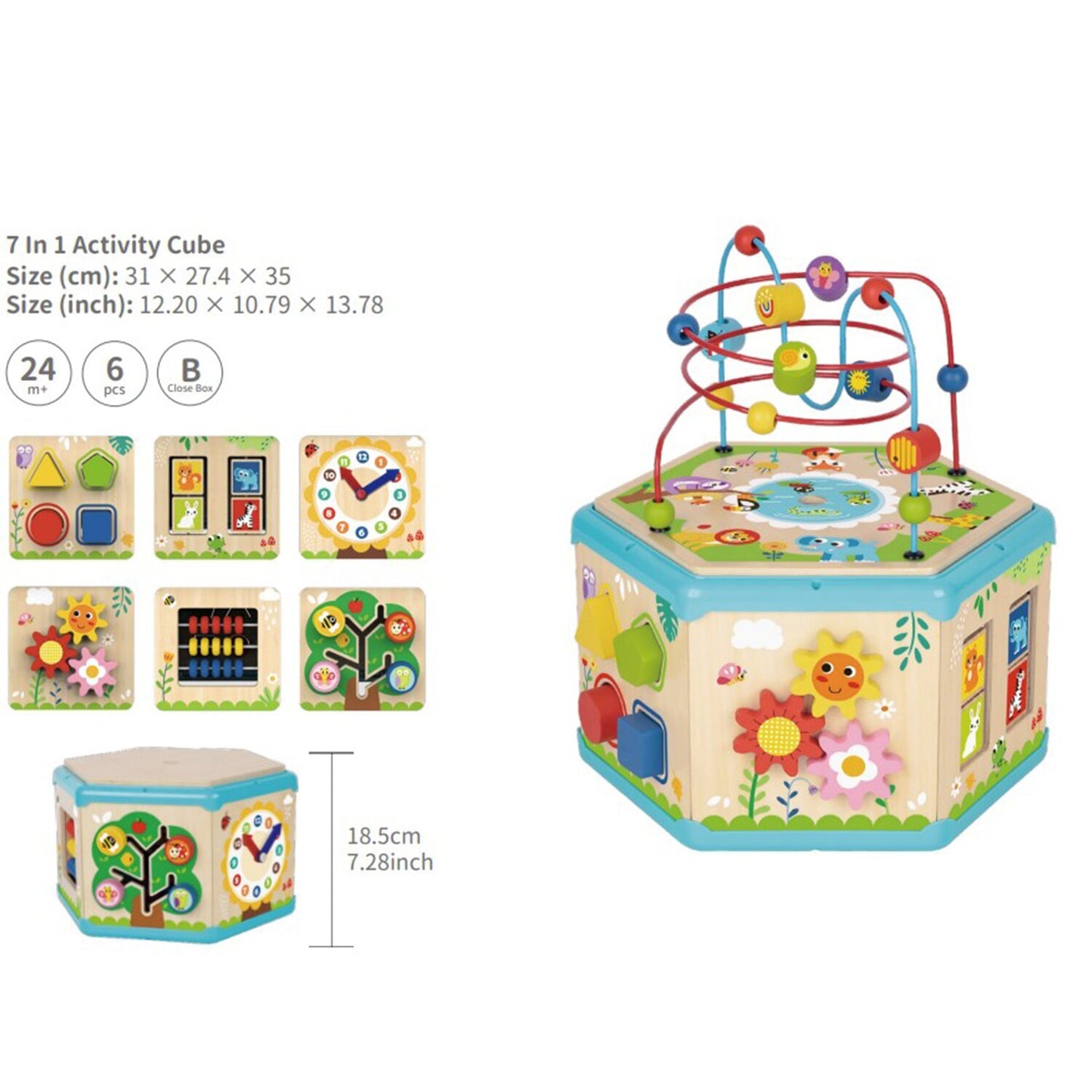 TOOKY TOYS-7 In 1 Activity Cube