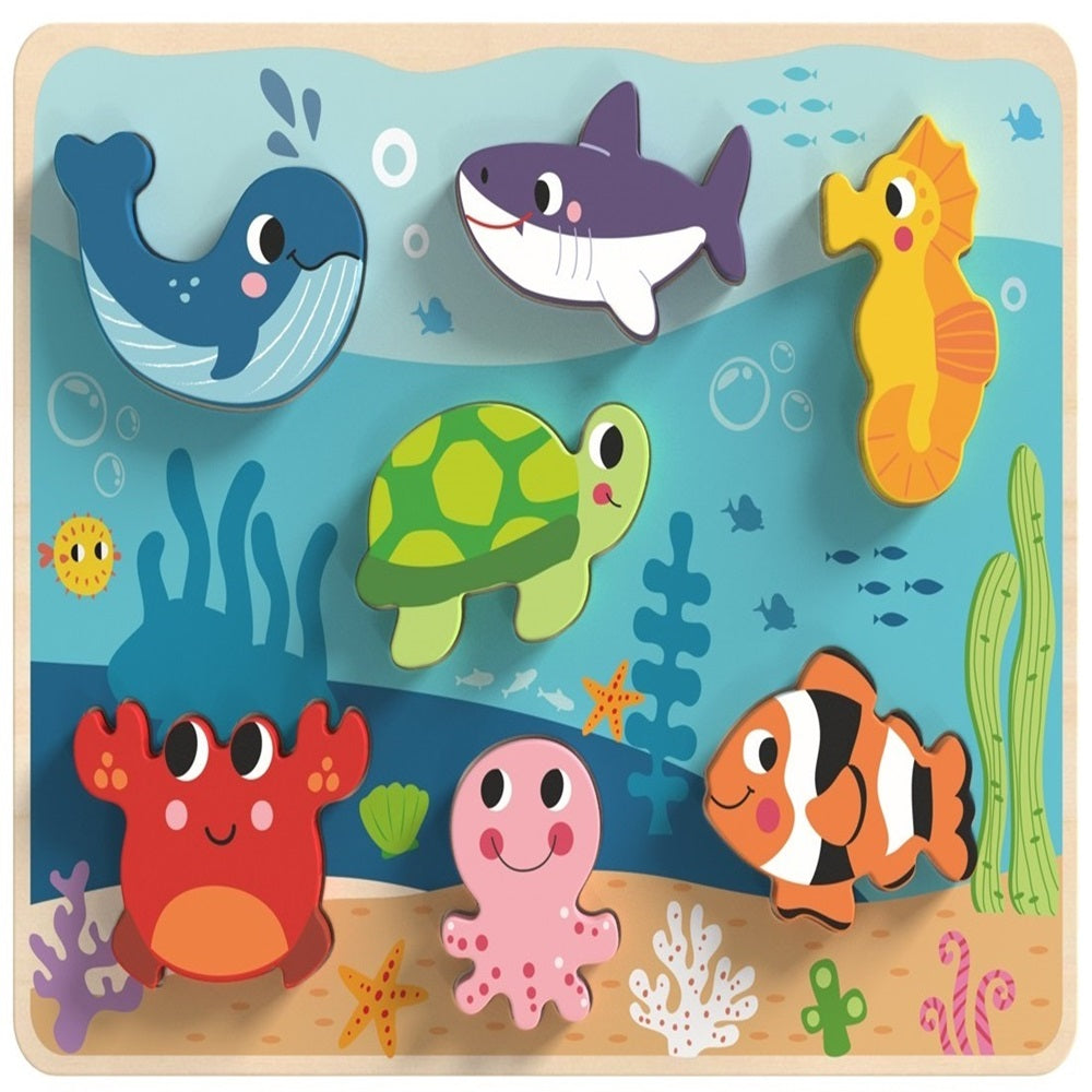 TOOKY TOYS-8 PCS Chunky Puzzle - Marine