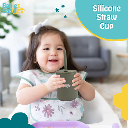 Babies Basic Stage 3 Silicone  Cup for Kids, Green