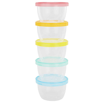 Badabulle - Baby Bowls | 250Ml X5 | Food Storage Containers With Closing Lid | Dishwasher, Microwave, Freezer And Refrigerator Safe | Bpa Free, Airtight, Pack Of 5